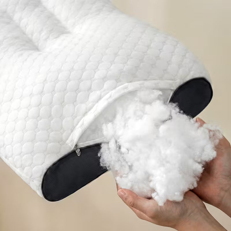 Ergoflex™ 2-Pack Ergonomic Neck Support Pillows – Breathable Anti-Sweat Fabric with Removable Washable Zipper Cover for Neck & Shoulder Pain Relief