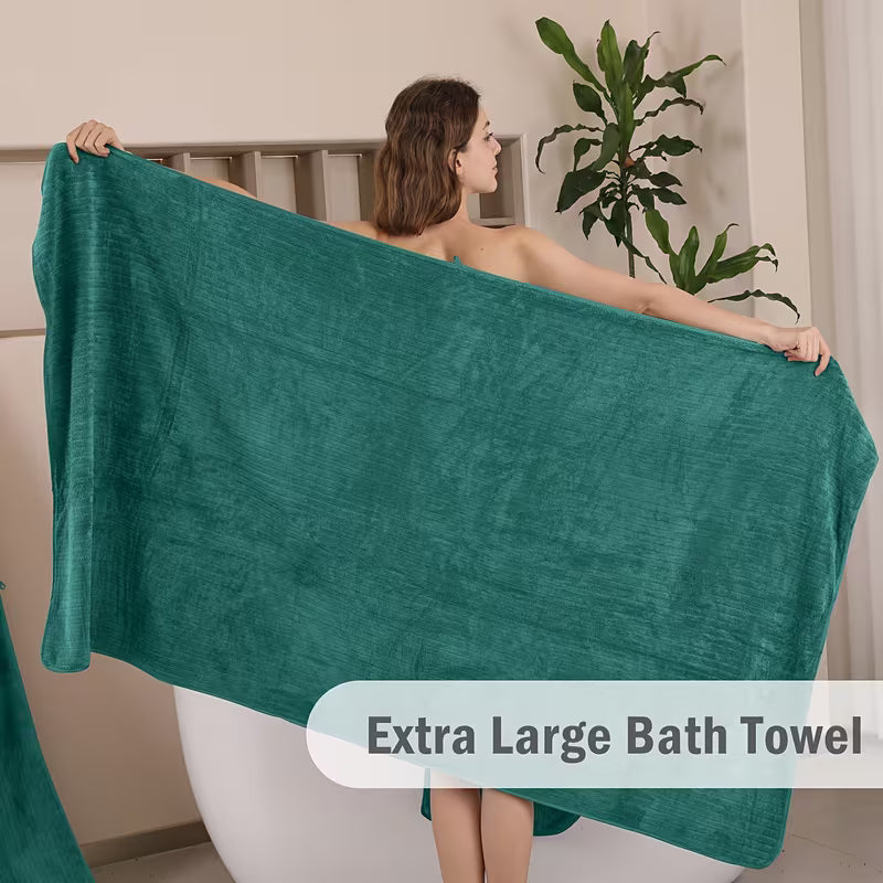 CloudPlush™ 4-Pack Oversized Bath Sheets Set (35" x 70") – Ultra-Soft Microfiber Extra Large Bath Towels, Quick-Dry & Super Absorbent Jumbo Towel Set for Bathroom, Spa, Pool & Beach