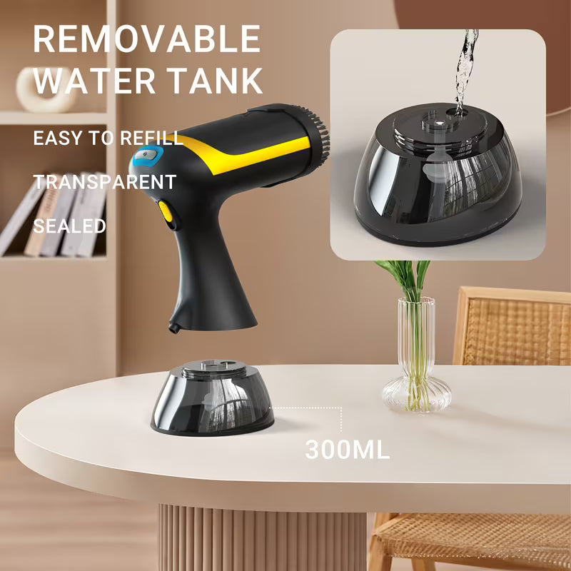 ProSteam™ 1100W Handheld Garment Steamer – Fast 20s Heat-Up Portable Clothes Steamer with 300ml Large Water Tank