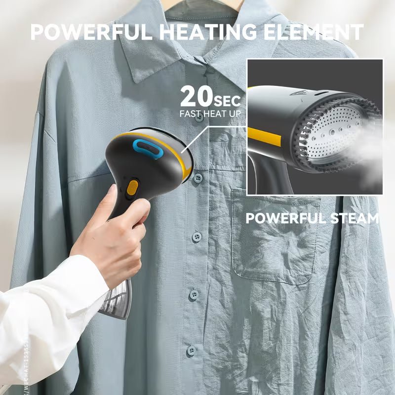 ProSteam™ 1100W Handheld Garment Steamer – Fast 20s Heat-Up Portable Clothes Steamer with 300ml Large Water Tank