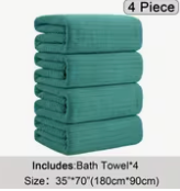 CloudPlush™ 4-Pack Oversized Bath Sheets Set (35" x 70") – Ultra-Soft Microfiber Extra Large Bath Towels, Quick-Dry & Super Absorbent Jumbo Towel Set for Bathroom, Spa, Pool & Beach