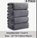 CloudPlush™ 4-Pack Oversized Bath Sheets Set (35" x 70") – Ultra-Soft Microfiber Extra Large Bath Towels, Quick-Dry & Super Absorbent Jumbo Towel Set for Bathroom, Spa, Pool & Beach